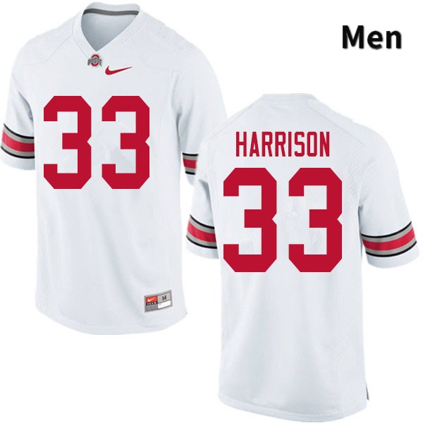 Men's Ohio State Buckeyes #33 Zach Harrison White Authentic College Stitched Football Jersey 23ZZ048YC